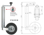 Копіювальне колесо WINTERHOFF ST60-255SB 250 кг 60 мм 525-755 мм