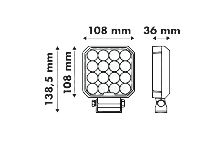 Світлодіодний робочий прожектор LAYTZ LY7107 64xLED 6400lm квадратний