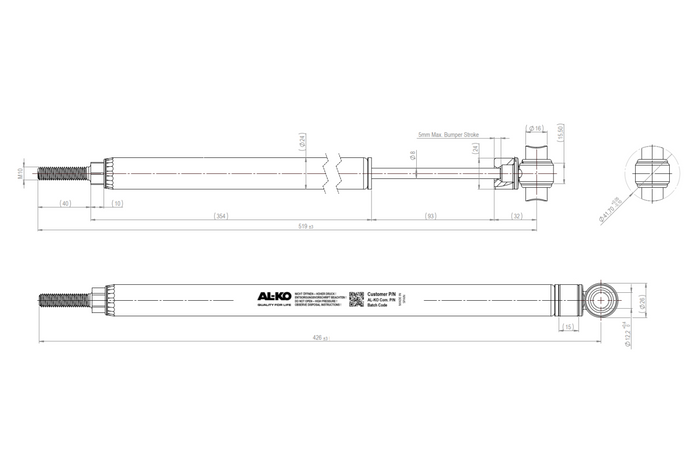 Гальмівний амортизатор/гальмівний пристрій AL-KO 150V