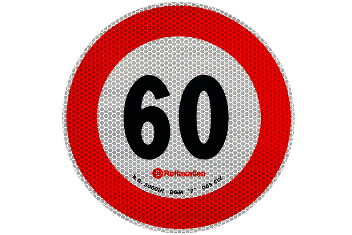 Наклейка з обмеженням швидкості 60 км/год